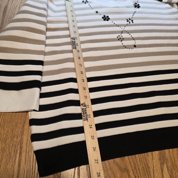 Alfred Dunner Striped Sweater With Faux Shirt Women’s Plus Size 2X - Picture 9 of 14